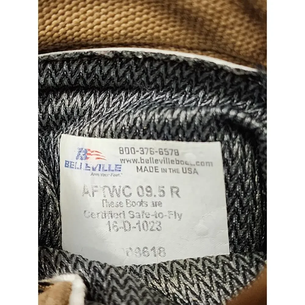 Belleville AFTWC Military Combat Boots Gortex Tan Certified Safe to Fly Size 9.5
